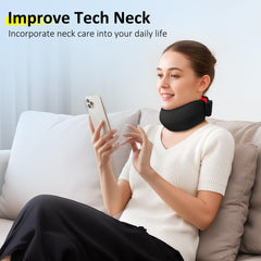 Comfytemp one-size adjustable strap customizes fit for most neck sizes.