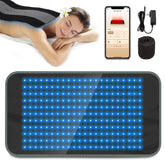 Comfytemp red blue light therapy pad worn at the waist for targeted relief.