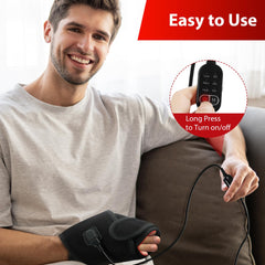 Knee use with the Comfytemp wrap showing extended coverage and warmth