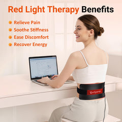 Comfytemp red light wrap strap adjustment demonstrates secure, customizable fit.