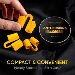 Torchfall nose clips in use in bed, providing quiet snoring relief and easier breathing.
