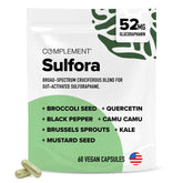 Complement Sulfora bottle pour showing easy daily dosing and detox support