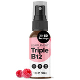 Complement Triple B12 raspberry bottle with sprayer.