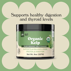 Complete Natural Kelp Powder bottle label showing gluten-free and vegetarian certifications.