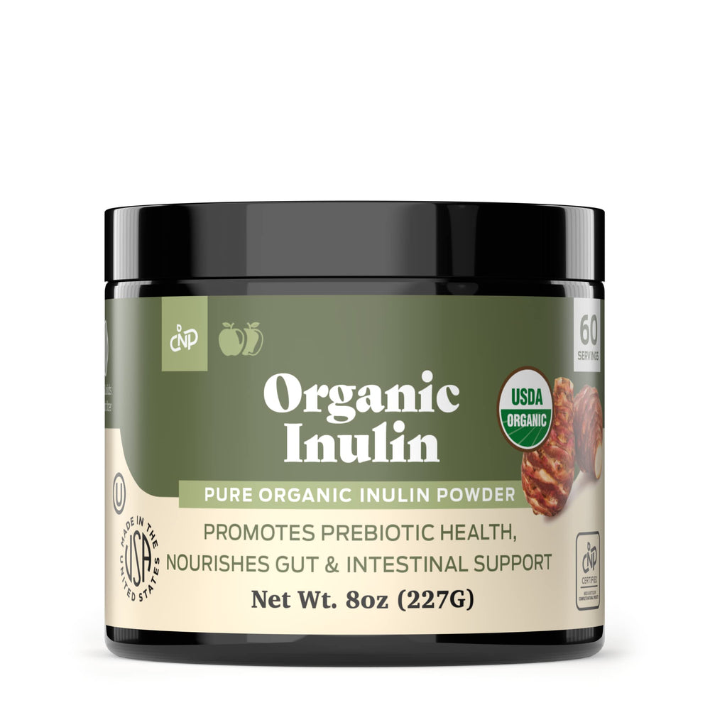 Complete Natural Pure Organic Inulin Powder jar with Jerusalem artichoke fiber for gentle daily digestion