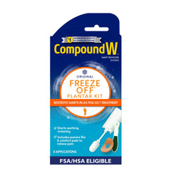Compound W Freeze Off pen for precise plantar wart treatment at home.