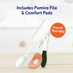 Compound W Freeze Off pumice file for post-treatment smoothing.