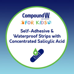 Compound W Kids One Step Strips blister closeup shows medicated action