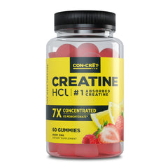CON-CRET Creatine HCl Gummies bottle with Berry Zing for convenient daily energy.