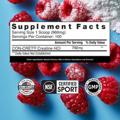 Raspberry Creatine HCl powder dissolving quickly in water for fast absorption