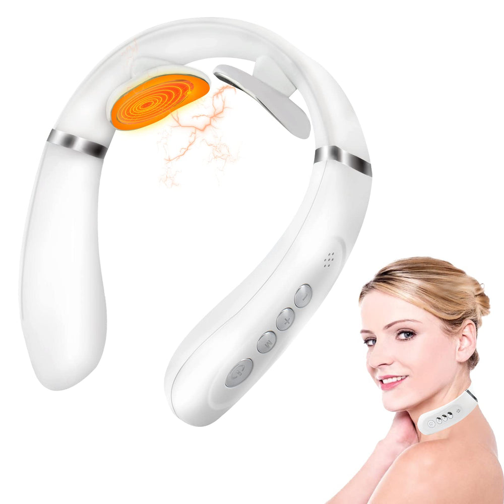 Congshin neck massager demonstrates pulse therapy for neck relaxation