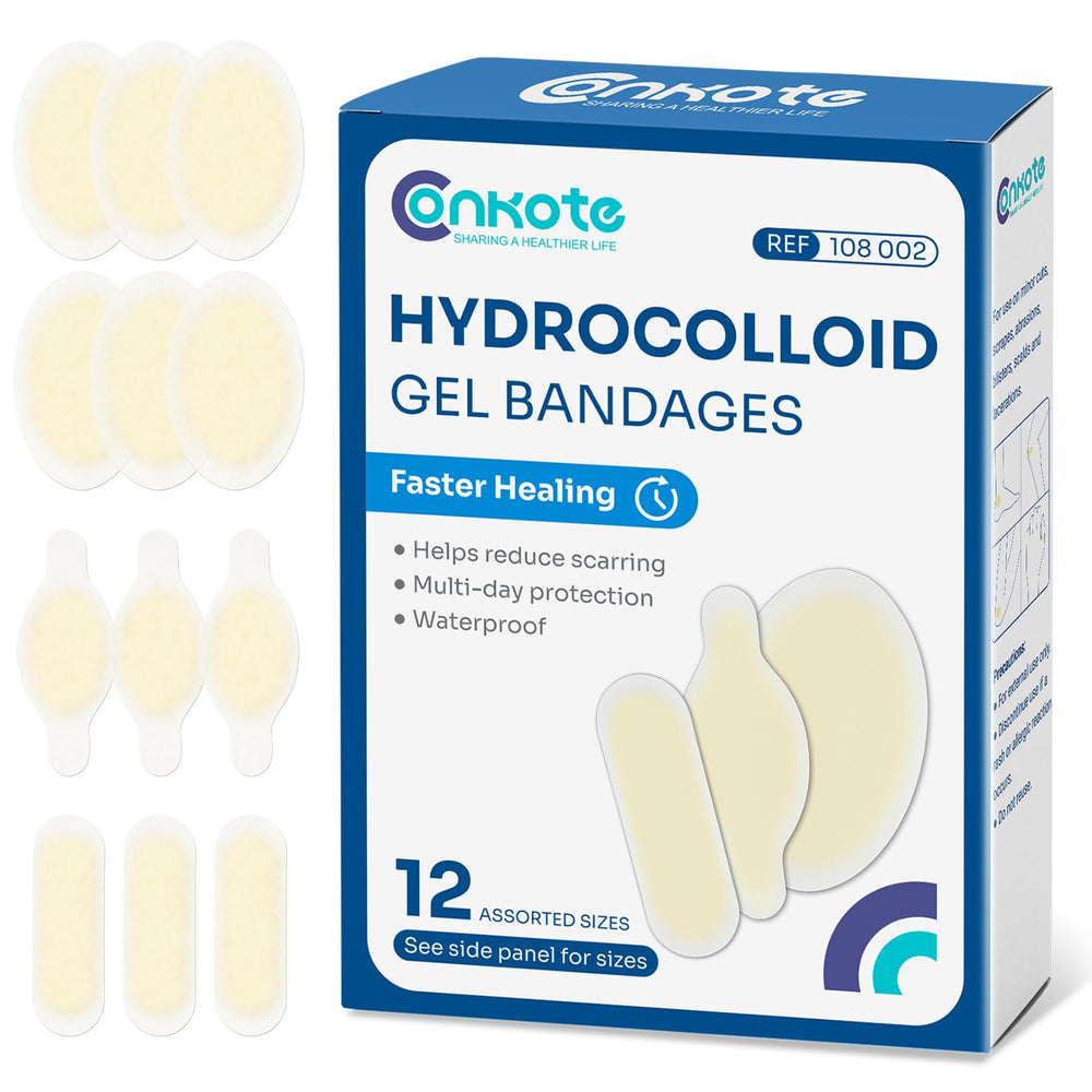 Conkote curitas hidrocoloides, envase de 12 piezas, estériles para ampollas.