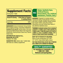Close-up of Convergence iron tablets blister pack, 27 mg per tablet.