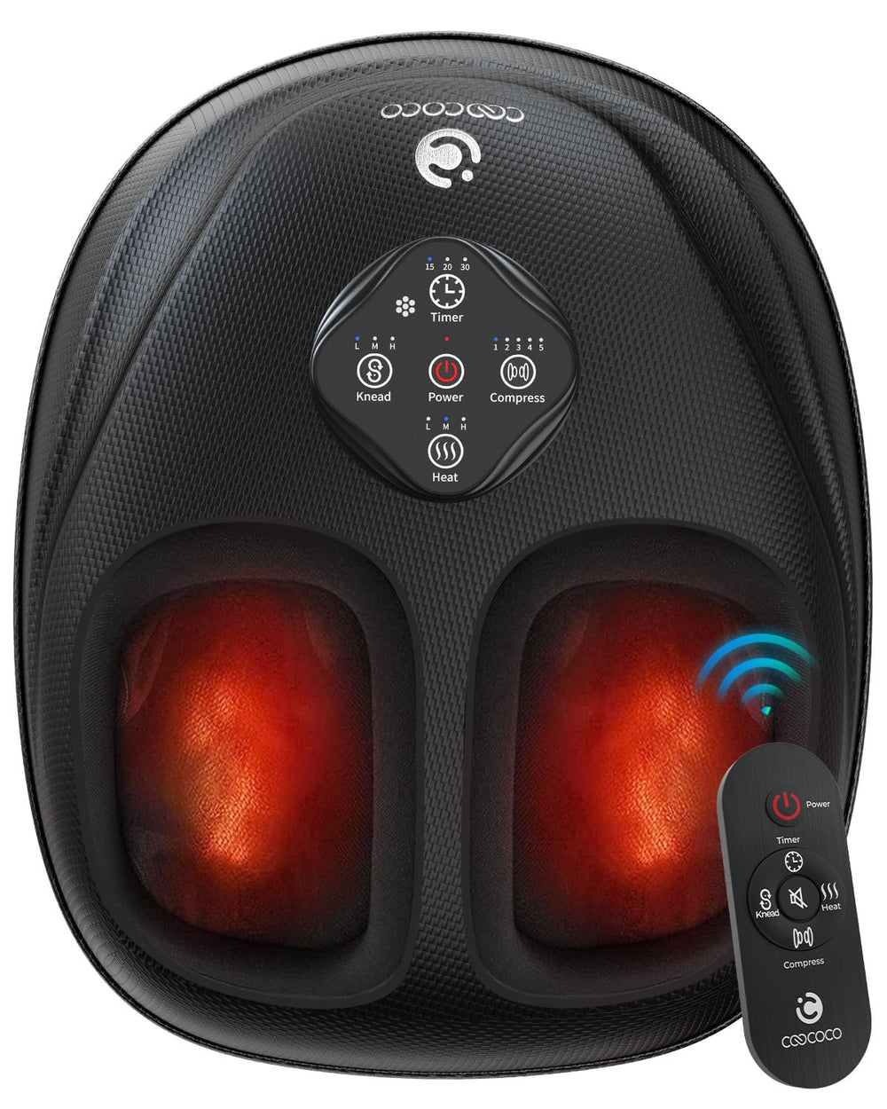 CooCoCo 2025 upgraded shiatsu foot massager with heat for targeted foot relief.