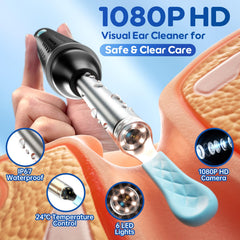 COONYES ear cleaner with 6 LED lights illuminates the ear canal for clear inspection.