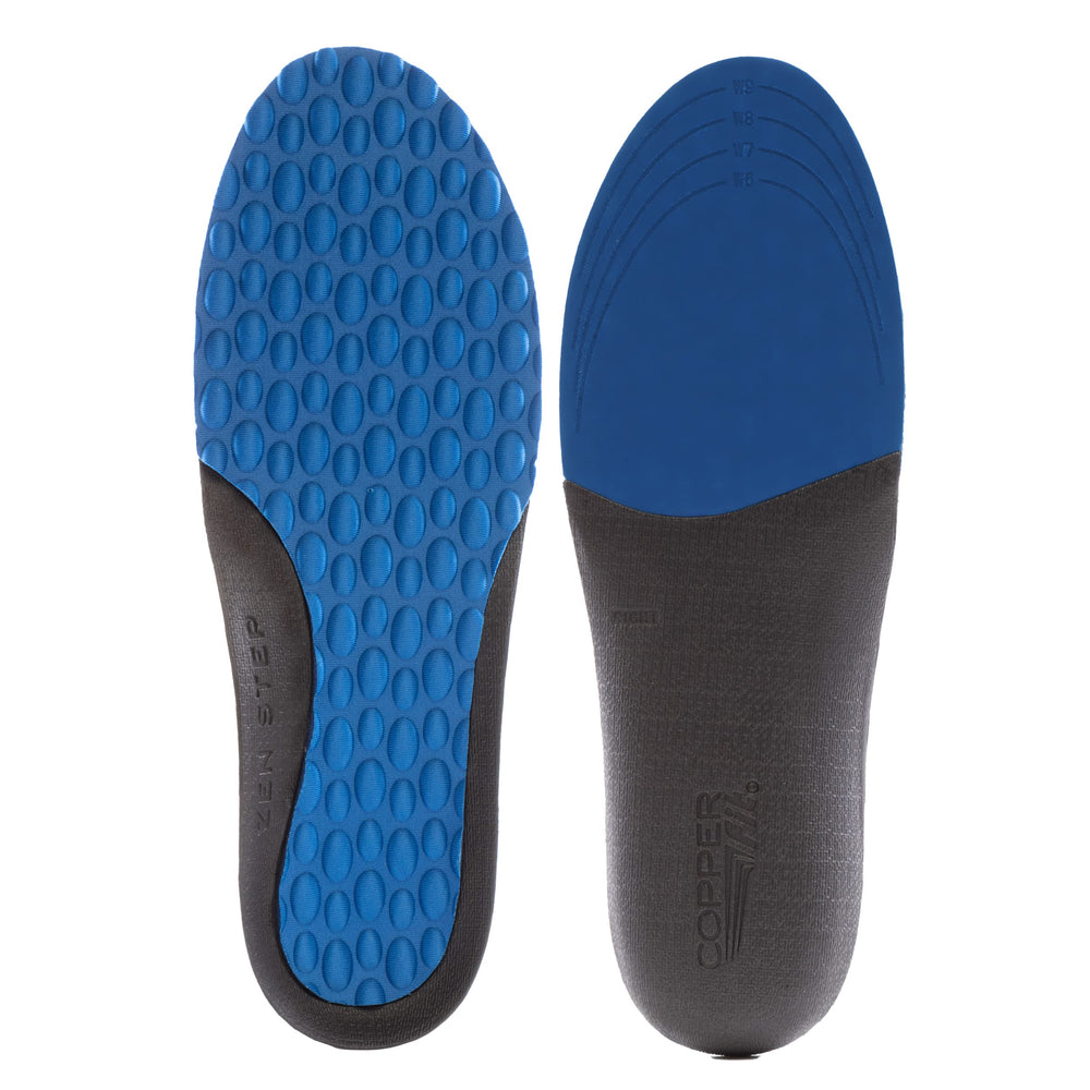 Copper Fit Men's Zen Step insoles in packaging showing size 8-14