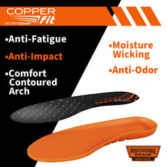 Copper Fit Pro ventilated top layer wicks moisture and reduces odor for dry feet.