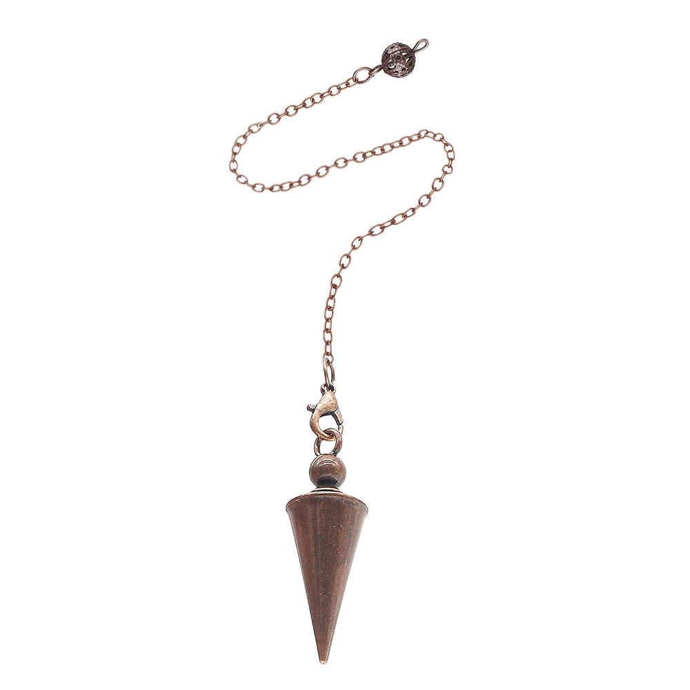 Copper pendulum divination 9inch pendant with chain for precise energy readings
