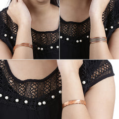 Coppervast 3-piece set on wrist demonstrates adjustable open-end fit.