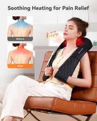 CopyJOY Shiatsu Neck Massager heat function promotes relaxation and smoother blood flow.