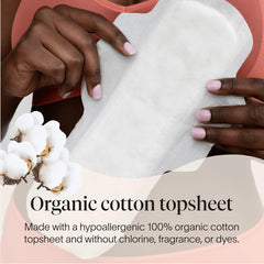 Cora maxi overnight pad; night-time protection for uninterrupted sleep.