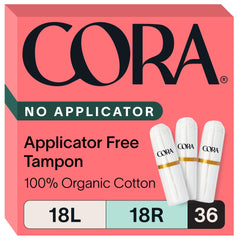 Cora organic non-applicator tampons light pack for comfortable daily use