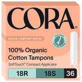 Cora Organic Tampons Multipack Regular 18 for reliable everyday protection