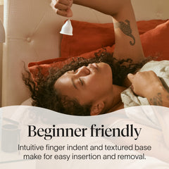 Cora Period Cup removal grip helps secure removal without spills