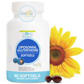 Core Med Science Liposomal Glutathione bottle front view with easy-to-swallow capsules.