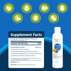 Core Med Science phosphatidylcholine liquid close-up highlighting liposomal bubbles for enhanced absorption.