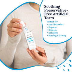 CorneaCare Recover drops in use, demonstrating gentle application for dry eye relief.