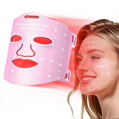 Coroever red light mask showing face-area coverage for a broader treatment area.