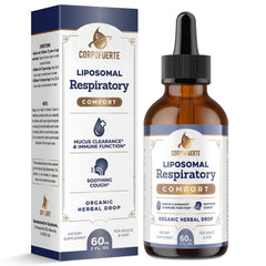 Corpofuerte liposomal respiratory relief drops bottle pour for easier breathing