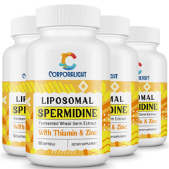 CORPORALIGHT 30mg spermidine softgel bottle showing high-absorption formula for cellular renewal.