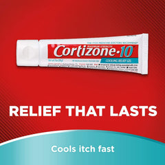 Cortizone-10 cooling-relief-gel on a rash area to soothe discomfort.
