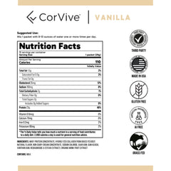 CorVive Protein Collagen bottle nutrition label for informed choices.