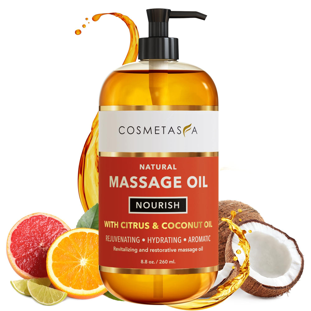 Cosmetasa Nourishing Massage Oil with a smooth glide for effortless massages.