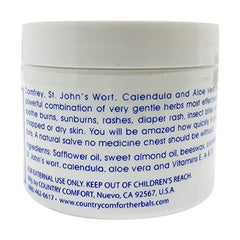 Country Comfort Herbal Savvy salve on skin demonstrates everyday comfort for minor irritations.