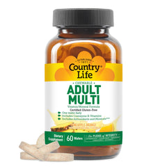 Country Life adult chewable multivitamin, pineapple-orange flavor, supports daily wellness