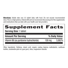 Country Life Vitamin B-6 label close-up highlighting vegan, gluten-free, and halal certifications.