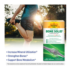 Country Life Bone Solid label closeup emphasizing MCHA-based formula
