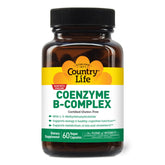 Country Life Coenzyme B-Complex bottle front, vegan and gluten-free, for daily energy support.