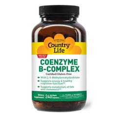Country Life Coenzyme B-Complex bottle front showing label with bioavailable B vitamins for daily vitality