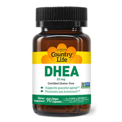 Country Life DHEA 25mg bottle front view for hormone balance support