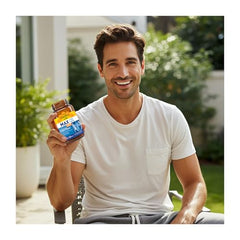Country Life Max for Men capsules closeup highlighting iron-free heart health support