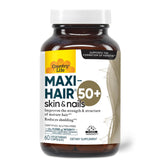 Country Life Maxi-Hair 50+ bottle shows a simple daily hair health routine.
