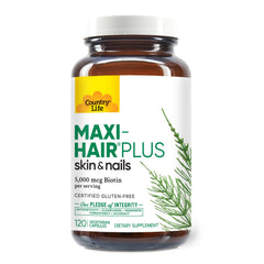 Country Life Maxi-Hair Plus capsules pour demonstrates easy daily dose
