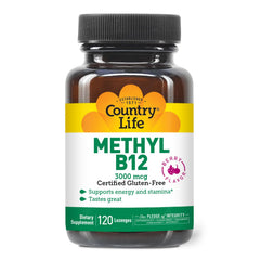 Country Life Methyl B12 Lozenges on tongue demonstrates berry flavor enjoyment