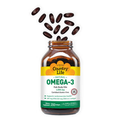 Country Life Omega-3 gluten-free label highlighting GFCO certification
