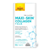 Country Life Verisol collagen tablets bottle shown, supporting skin elasticity and a youthful glow.